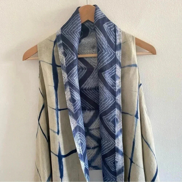 NWT Soft Surroundings indigo desert gauze linen vest reversible - Picture 4 of 12